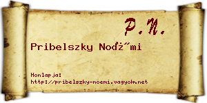 Pribelszky Noémi névjegykártya